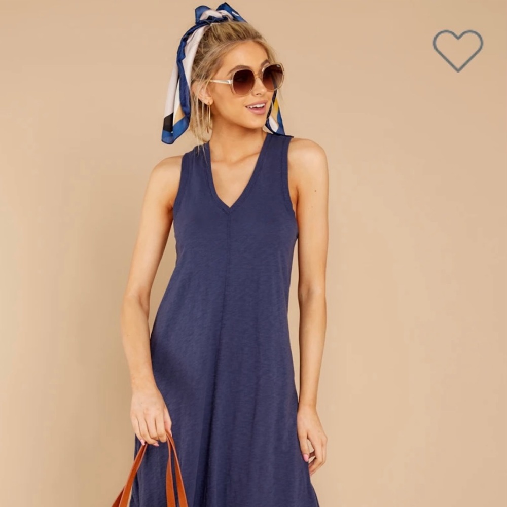 Navy Blue Midi Dress.